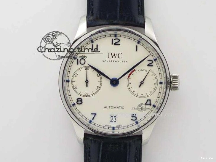 MIROTIME 0701 Portuguese Fa Jones IW544203 SS GSF 1:1 Best Edition White Dial On Leather Strap Trendsetting 7235